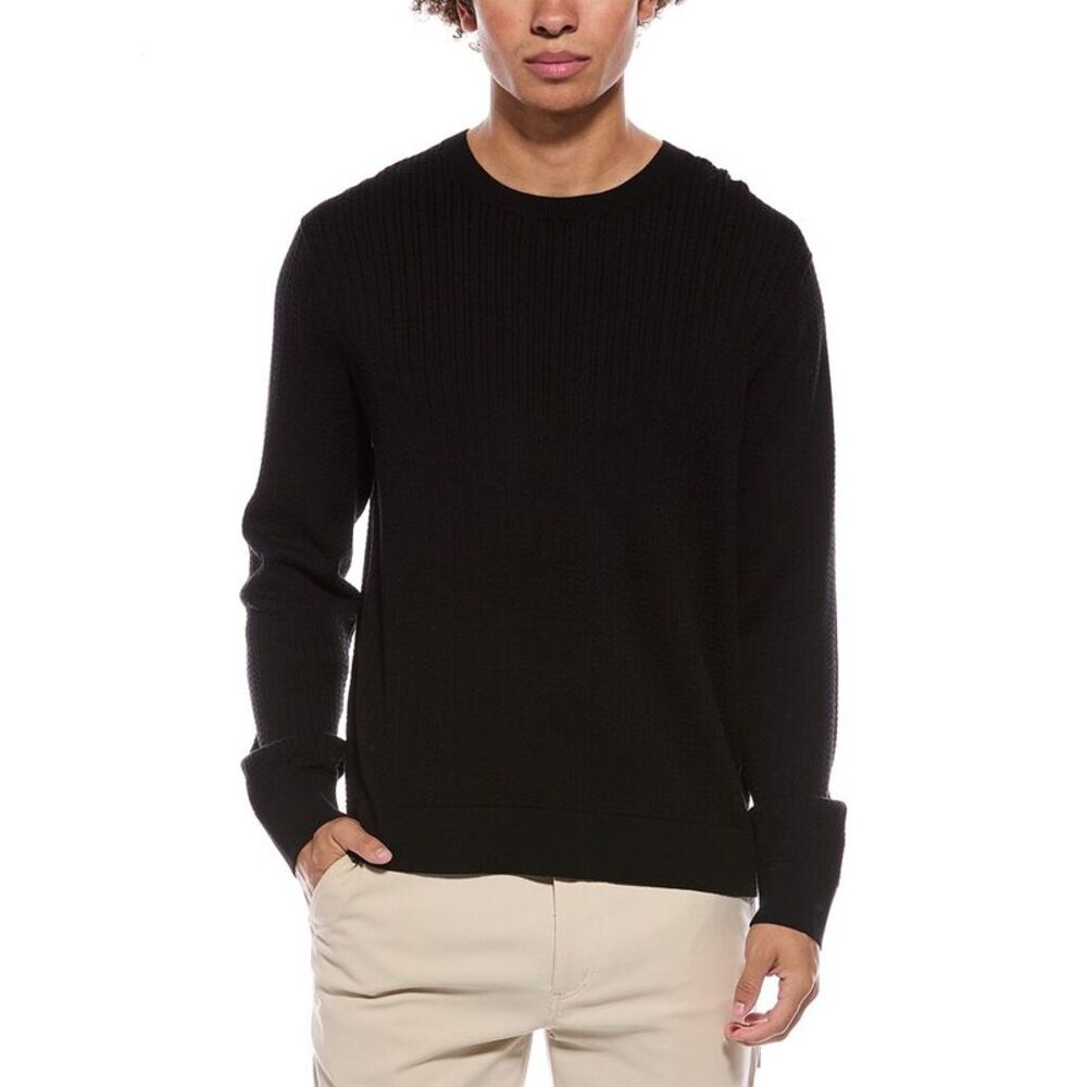 Theory Mens  Riland Crewneck Sweater, Black